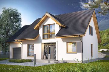  Projekt domu Miętus (WRN1441) - projekt domu parterowego z poddaszem - Zdjęcie 1
