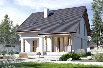  Projekt domu Biała z garażem 1-st. [A] (WRF1993) - projekt domu parterowego z poddaszem - Zdjęcie 2