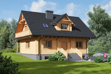  Projekt domu Jaworki 19 dw (KRP2277) - projekt domu parterowego z poddaszem - Zdjęcie 1