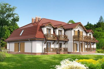  Projekt agroturystyczny Budyn ek wypoczynkowy Ambrowiec LMPS05 (WOB1713) - projekt agroturystyczny parterowego z poddaszem - Zdjęcie 1