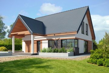  Projekt domu Pireus IV Pasywny 3c LDP03c (WOB1717) - projekt domu parterowego z poddaszem - Zdjęcie 1