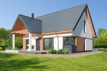  Projekt domu Pireus IV Pasywny 3c LDP03c (WOB1717) - projekt domu parterowego z poddaszem - Zdjęcie 3