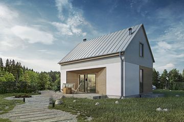  Projekt domu Pilawa 02 całoroczny (KZB1043) - projekt domu parterowego z poddaszem - Zdjęcie 1