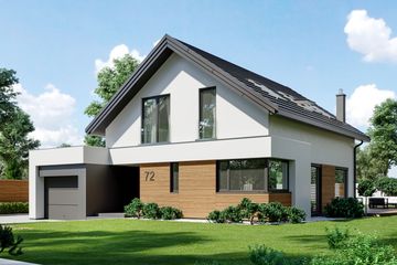  Projekt domu HomeKoncept 72 (KRX1093) - projekt domu parterowego z poddaszem - Zdjęcie 2