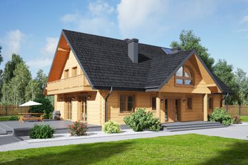  Projekt domu Podsarnie 1dw (KRP2278) - projekt domu parterowego z poddaszem - Zdjęcie 1