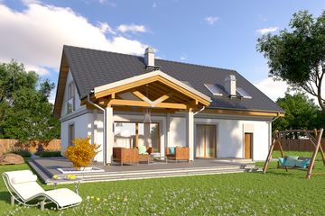  Projekt domu AJR 13 wersja A1 z garażem (WOJ1026) - projekt domu parterowego z poddaszem - Zdjęcie 2