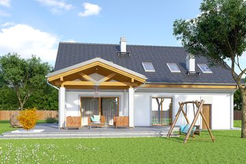  Projekt domu AJR 13 wersja A1 z garażem (WOJ1026) - projekt domu parterowego z poddaszem - Zdjęcie 3