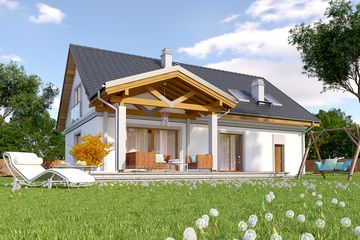  Projekt domu AJR 13 wersja A1 z garażem (WOJ1026) - projekt domu parterowego z poddaszem - Zdjęcie 4