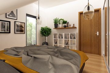  Projekt domu Głuszec II z garażem 1-st. bliźniak [A-BL1] (WRF1934) - projekt domu parterowego z poddaszem - Zdjęcie 8