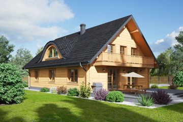  Projekt domu Podsarnie 1dw (KRP2278) - projekt domu parterowego z poddaszem - Zdjęcie 2