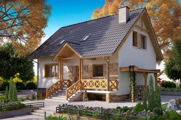  Projekt domu BW-49 wariant 10 podpiwniczony (JGC1215) - projekt domu parterowego z poddaszem - Zdjęcie 2