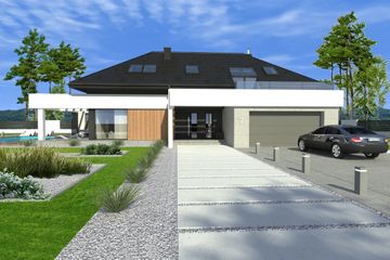  Projekt domu New House 7 (KRZ1010) - projekt domu parterowego z poddaszem - Zdjęcie 1