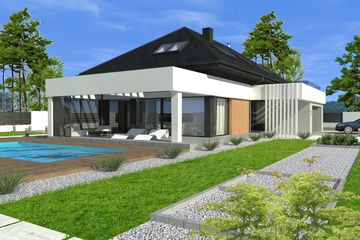  Projekt domu New House 7 (KRZ1010) - projekt domu parterowego z poddaszem - Zdjęcie 3