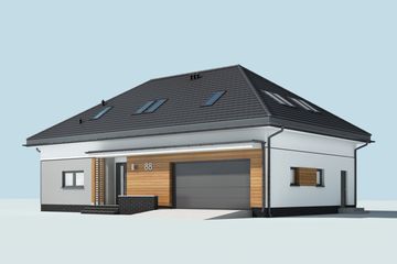  Projekt domu Torino (SLN2612) - projekt domu parterowego z poddaszem - Zdjęcie 2
