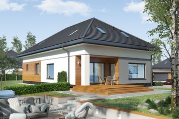  Projekt domu Torino (SLN2612) - projekt domu parterowego z poddaszem - Zdjęcie 3