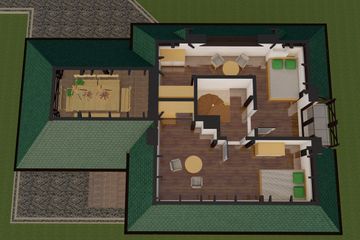  Projekt domu letniskowego Zielona Chatka (SKA1082) - projekt domu letniskowego parterowego z poddaszem - Zdjęcie 4