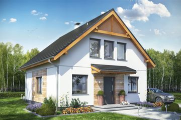  Projekt domu Baset 7 bez garażu (WRL1059) - projekt domu parterowego z poddaszem - Zdjęcie 1