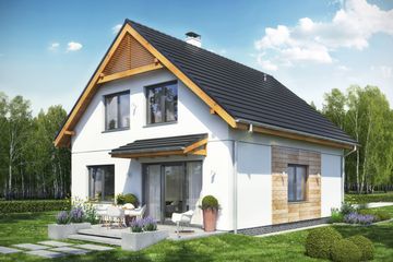  Projekt domu Baset 7 bez garażu (WRL1059) - projekt domu parterowego z poddaszem - Zdjęcie 2