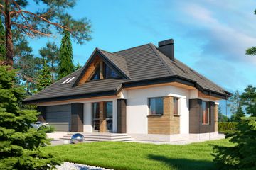  Projekt domu Reksio N 2G+ (BSB1137) - projekt domu parterowego z poddaszem - Zdjęcie 2