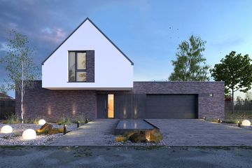  Projekt domu Ambitny 1 (WAW1121) - projekt domu parterowego z poddaszem - Zdjęcie 1