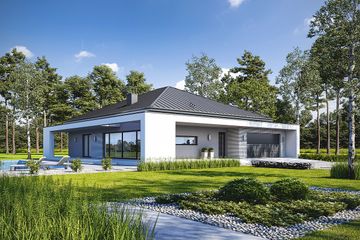  Projekt domu Harmonijny D56 (WWB1059) - projekt domu parterowego - Zdjęcie 1