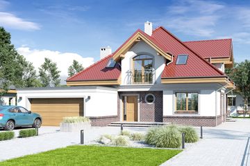  Projekt domu Nowa II z garażem 2-st. [A] (WRF2011) - projekt domu parterowego z poddaszem - Zdjęcie 1