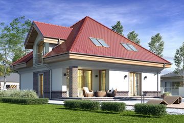  Projekt domu Nowa II z garażem 2-st. [A] (WRF2011) - projekt domu parterowego z poddaszem - Zdjęcie 2