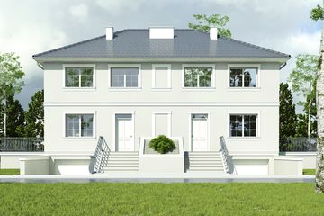  Projekt domu Willa cyprysowa z garażem 1-st. [A] (WRF2012) - projekt domu z pełnym piętrem - Zdjęcie 1