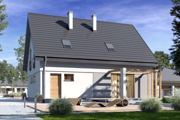  Projekt domu Igor II z garażem 1-st. [A] (WRF2014) - projekt domu parterowego z poddaszem - Zdjęcie 2
