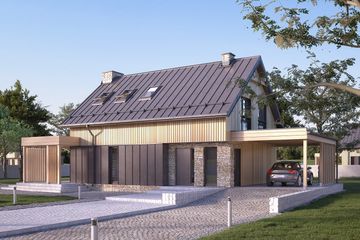  Projekt domu Weranda dr-s (BSA2229) - projekt domu parterowego z poddaszem - Zdjęcie 2