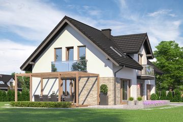  Projekt domu przy Alabastrowej 49 (KRK1552) - projekt domu parterowego z poddaszem - Zdjęcie 2