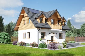  Projekt domu Gaik 45m (KRP2285) - projekt domu parterowego z poddaszem - Zdjęcie 2