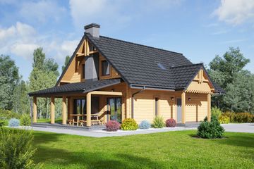  Projekt domu Głogowo dws (KRP2287) - projekt domu parterowego z poddaszem - Zdjęcie 1