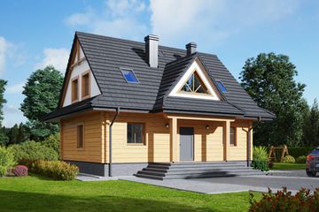  Projekt domu Jurgów 7 dw (KRP2288) - projekt domu parterowego z poddaszem - Zdjęcie 1