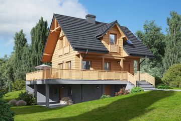  Projekt domu Świeszewo 9 dws (KRP2290) - projekt domu parterowego z poddaszem - Zdjęcie 1