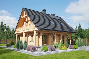  Projekt domu Świdnica mała dwk (KRP2291) - projekt domu parterowego z poddaszem - Zdjęcie 1