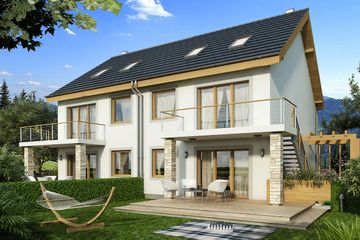  Projekt domu Paweł i gaweł 1a - bliźniak dwulokalowy l+ll (WRD2801) - projekt domu z pełnym piętrem i poddaszem - Zdjęcie 3