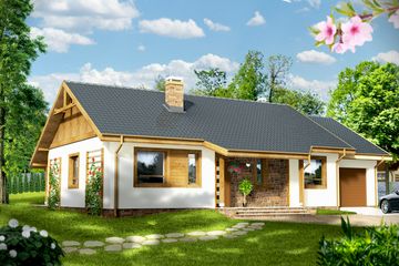  Projekt domu Julek PS z garażem 1-st. [A] (WRF1609) - projekt domu parterowego - Zdjęcie 3
