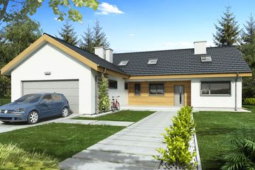  Projekt domu Klaudiusz 2B (WRD2805) - projekt domu parterowego z poddaszem - Zdjęcie 3