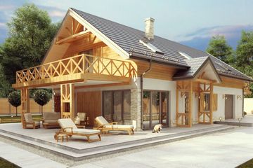  Projekt domu uA126 (WCB1153) - projekt domu parterowego z poddaszem - Zdjęcie 1