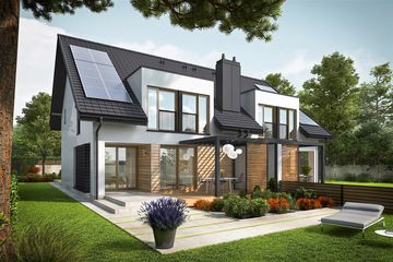  Projekt domu Konrad G1 (bliźniak) energo (WRC2751) - projekt domu parterowego z poddaszem - Zdjęcie 1