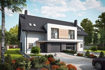  Projekt domu Konrad G1 (bliźniak) energo (WRC2751) - projekt domu parterowego z poddaszem - Zdjęcie 3