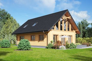  Projekt domu Chmielów dw 25 (KRP2294) - projekt domu parterowego z poddaszem - Zdjęcie 2