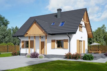  Projekt domu Zawoja mk6 (KRP2296) - projekt domu parterowego z poddaszem - Zdjęcie 1