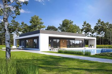  Projekt domu Harmonijny D56 wariant I (WWB1060) - projekt domu parterowego - Zdjęcie 2