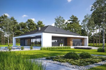  Projekt domu Harmonijny D56 wariant II (WWB1061) - projekt domu parterowego - Zdjęcie 3