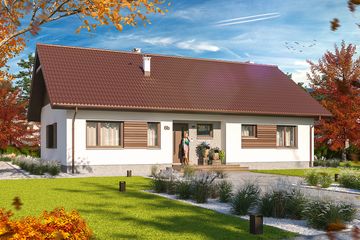  Projekt domu Tracja 7 (WOE1144) - projekt domu parterowego - Zdjęcie 1