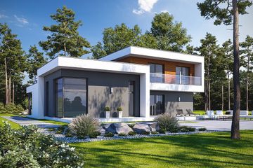  Projekt domu Nowatorski D57 (WWB1063) - projekt domu z pełnym piętrem - Zdjęcie 2