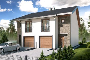  Projekt domu Konrad - bliźniak pl+p (WRD2811) - projekt domu z pełnym piętrem - Zdjęcie 4