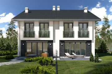  Projekt domu Konrad - bliźniak pl+p (WRD2811) - projekt domu z pełnym piętrem - Zdjęcie 6